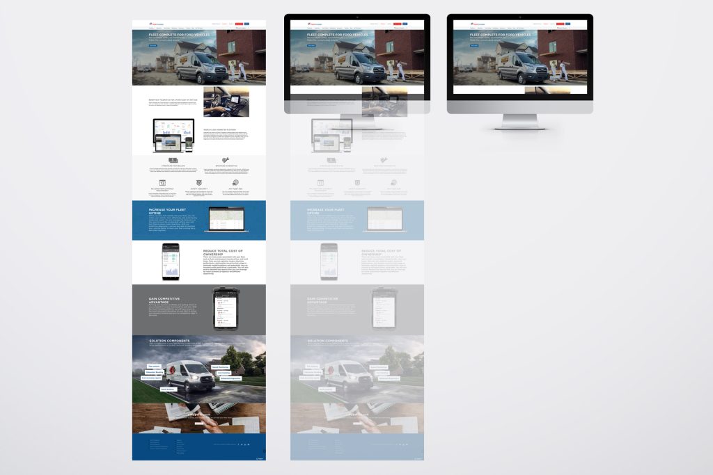Ford Motor Company website landing page mocked-up on an Apple iMac computer