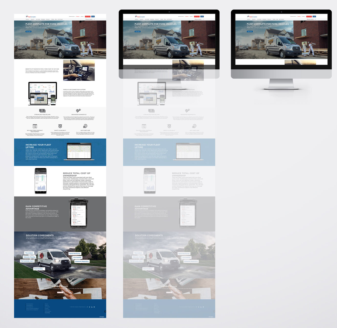 Ford Motor Company website landing page mocked-up on an Apple iMac computer