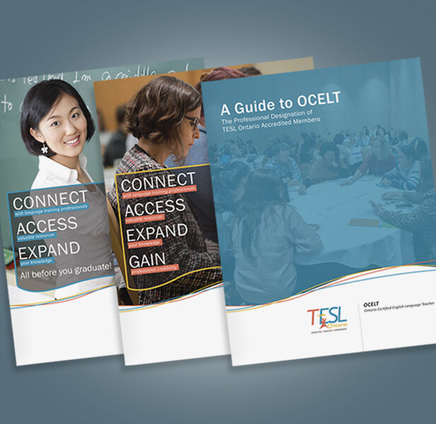 Three brochures for Teachers of English as a Second Language (TESL Ontario)