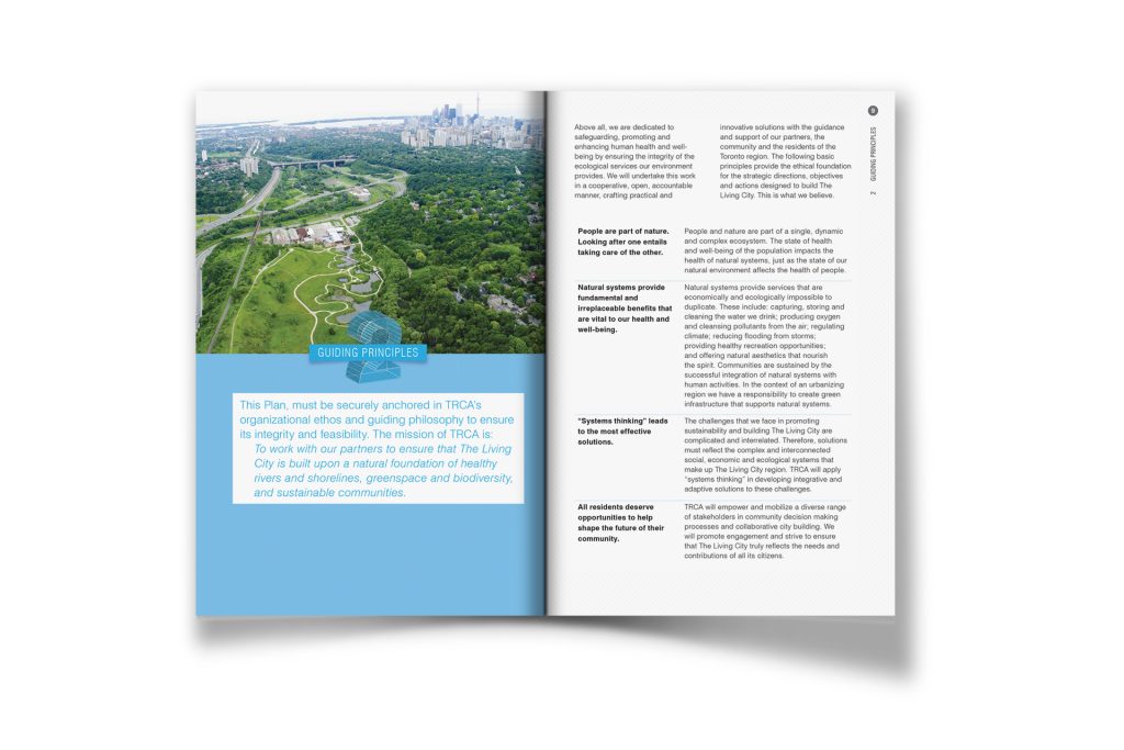 Toronto and Region Conservation Authority (TRCA) Strategic Plan showing second spread.